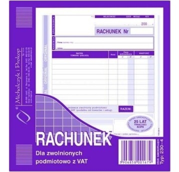 230-4 Rachunek MICHALCZYK&PROKOP 2/3 A5 80 kartek