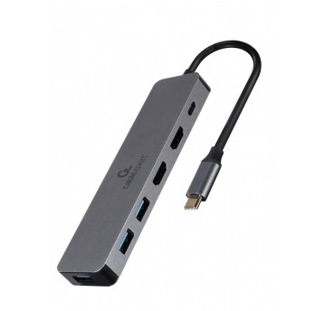 Adapter USB-C Hub USB-C PD HDMI x2 USB 3.0x3