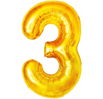 Balon foliowy złota cyfra 3 BCF-955-3 GO PARTY