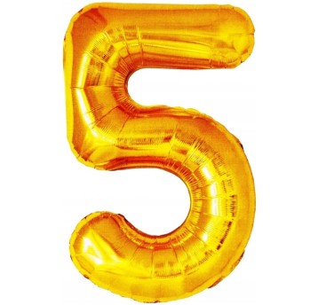 Balon foliowy złota cyfra 5 BCF-955-5 GO PARTY