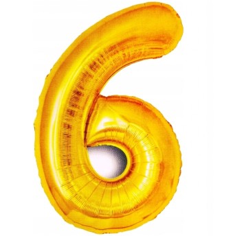 Balon foliowy złota cyfra 6 BCF-955-6 GO PARTY