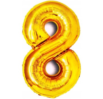Balon foliowy złota cyfra 8 BCF-955-8 GO PARTY