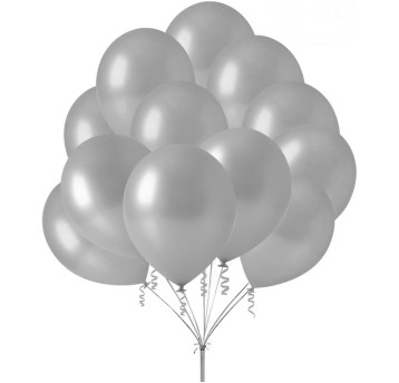 Balon Srebrny metalik 80szt. B088 GO PARTY