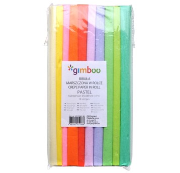 Bibuła marszczona GIMBOO Pastel, w rolce, 25x200c