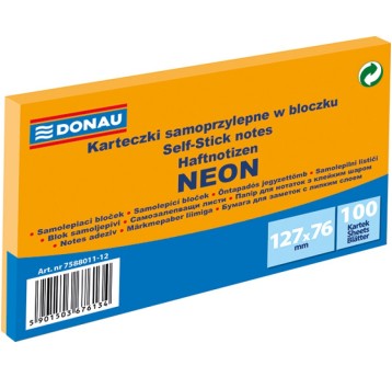 Bloczek samoprzylepny DONAU, 127x76mm, 1x100 kart