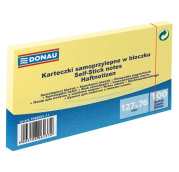 Bloczek samoprzylepny DONAU, 127x76mm, 1x100 kart.