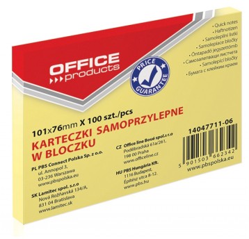 Bloczek samoprzylepny OFFICE PRODUCTS, 101x76mm,