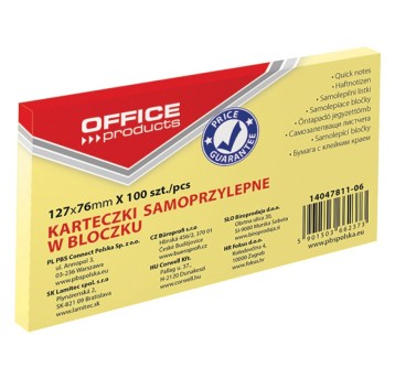 Bloczek samoprzylepny OFFICE PRODUCTS, 127x76mm,