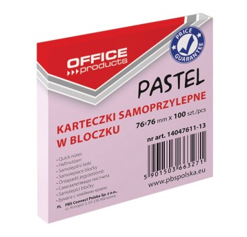 Bloczek samoprzylepny OFFICE PRODUCTS, 76x76mm, 1