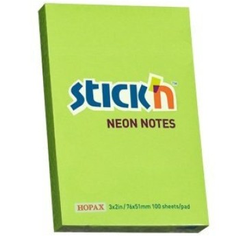 Bloczek STICK"N 76x51mm zielony neon 100k 21163 S
