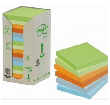 Bloczki 3M POST-IT 654-1RPT 76x76 tęczowe 16blocz