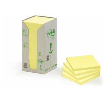 Bloczki 3M POST-IT 654-1T 76x76mm żółte 16bloczkó