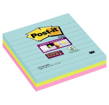 Bloczki 3M POST-IT XL MIAMI linia 101x101mm 3x70k