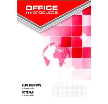 Blok biurowy OFFICE PRODUCTS, A4, w kratkę, 50 ka