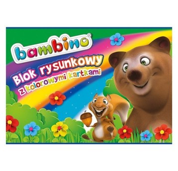 Blok rysunkowy z kolorowymi kartkami A4, 16k BAMB