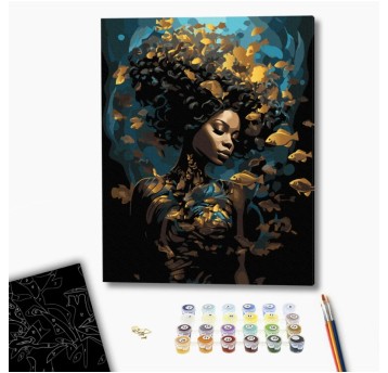 BRUSHME 40x50 czarne gold – morska nimfa