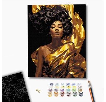 BRUSHME 40x50 czarne gold – ubrana w promień