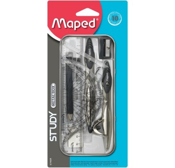 Cyrkiel MAPED STUDY w zestawie 10 elementów - met