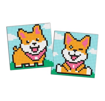 Diamentowa mozaika na magnesie IDEYKA, 9x9 cm, psy