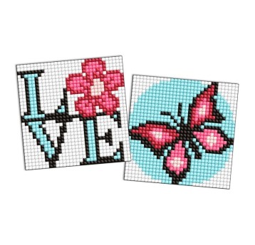 Diamentowa mozaika na magnesie IDEYKA, 9x9 motyl