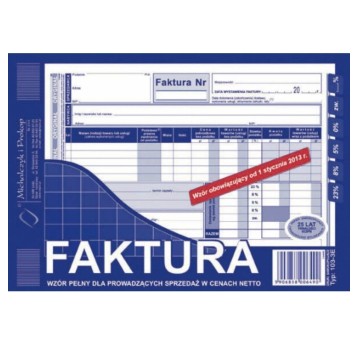 DRUK Faktura VAT netto (pełna) A5 MICHALCZYK&PR