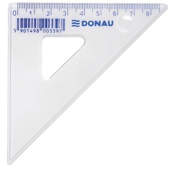 Ekierka DONAU, mała, 8,5cm, 45°, transparentna