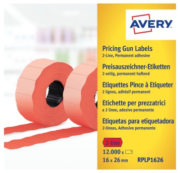 Etykieta do metk.2rz.16x26mm czerwona AVERY 1200s