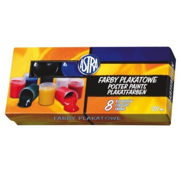 Farby plakatowe 8 kolorów 20ml 83112903 ASTRA
