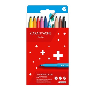 Flamastry akwarelowe CARAN D'ACHE Swisscolor, 10