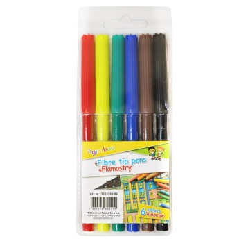 Flamastry GIMBOO, 6szt. na zawieszce, mix kolorów