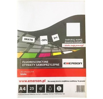 Fluorescencyjne etykiety samoprzylepne A4 białe b