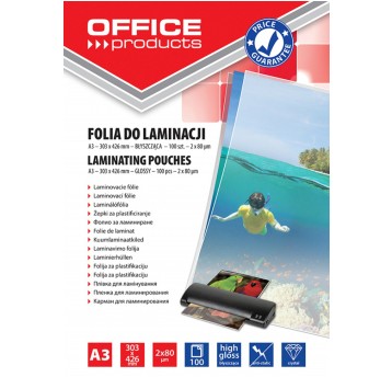 Folia do laminowania OFFICE PRODUCTS, A3, 2x80mik