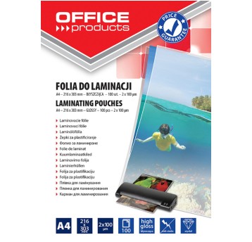 Folia do laminowania OFFICE PRODUCTS, A4, 2x100mi