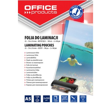 Folia do laminowania OFFICE PRODUCTS, A5, 2x100mi