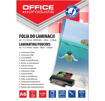 Folia do laminowania OFFICE PRODUCTS, A6, 2x80mik