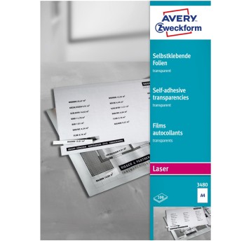 Folie samoprzylepne A4 0.13mm przezroczyste LASER