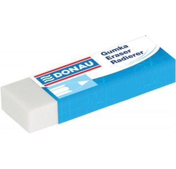 Gumka uniwersalna DONAU, 62x21x11mm, biała