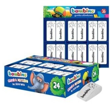 Gumki do ścierania Myszki BAMBINO, 24 sztuki disp