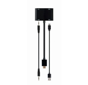 HDMI VGA Adapter męski do żeński + żeński z au