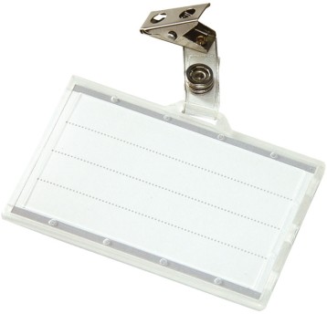 Identyfikator DONAU, z klipsem, twardy, transpare