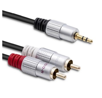 Kabel 2xRCA / Mini Jack 3.5mm | 1m | czarny