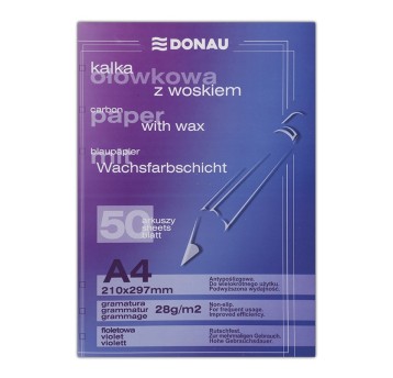 Kalka ołówkowa DONAU z woskiem, A4, 50szt., fiole