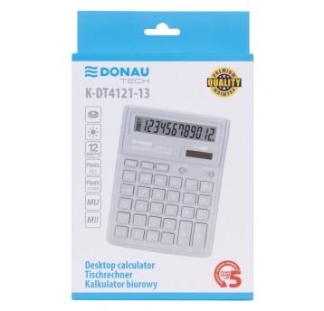 Kalkulator DONAU TECH 12-cyfr. 190x143x40 srebrny