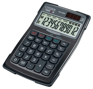 Kalkulator wodoodporny CITIZEN WR-3000, 152x105mm,