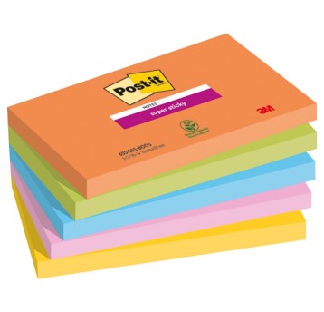 Karteczki Post-it® SS BOOST, 76x127mm, 5x90 kart.