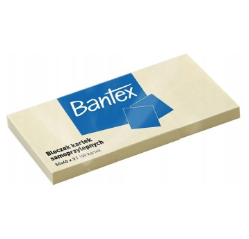 Karteczki samoprzyl. 50x40mm 3x100 żółte BANTEX