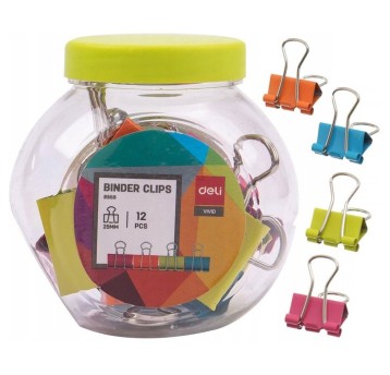 Klips do akt 25mm mix kolorów 12szt E8559 DELI