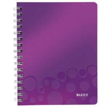 Kołonotatnik LEITZ WOW A5 80k PP kratka fioletowy