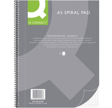 Kołonotatnik Q-CONNECT, A5, w kratkę, 80 kart., 7