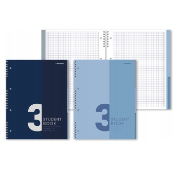 Kołozeszyt A4 100k kratka 3 przedmioty STUDENT BOO